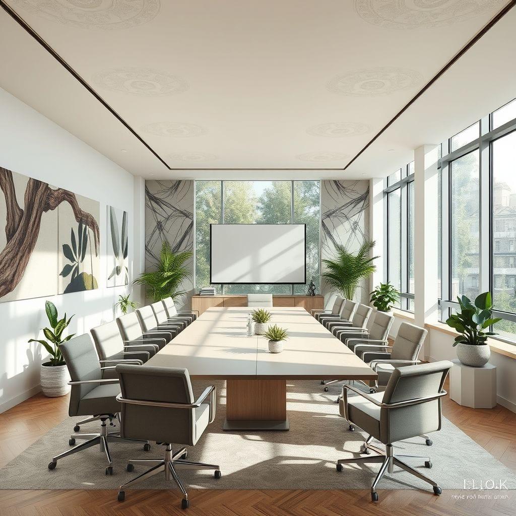 Biophilic meeting room - AI Generated