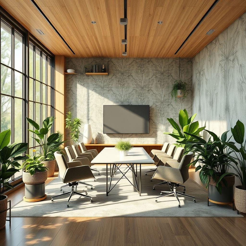 Biophilic meeting room - AI Generated