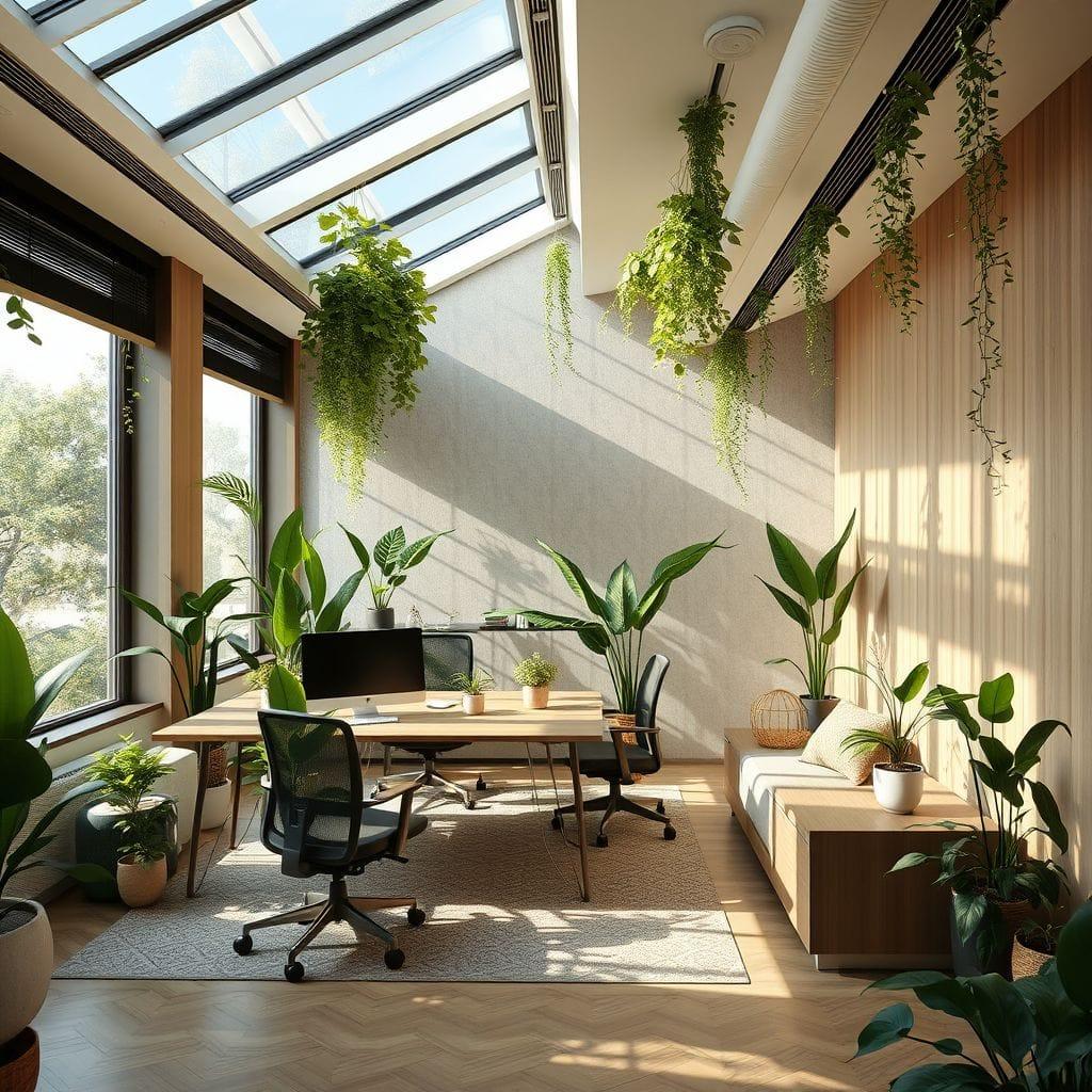 Biophilic office - AI Generated
