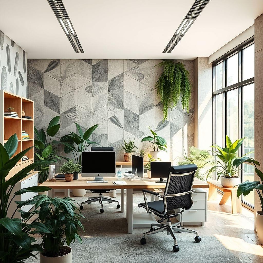 Biophilic office - AI Generated