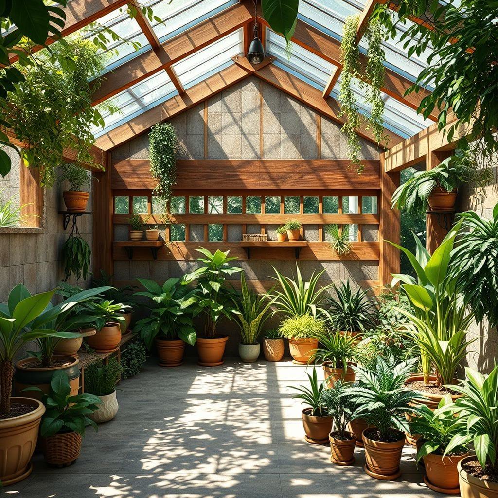 Biophilic outdoor garage - AI Generated