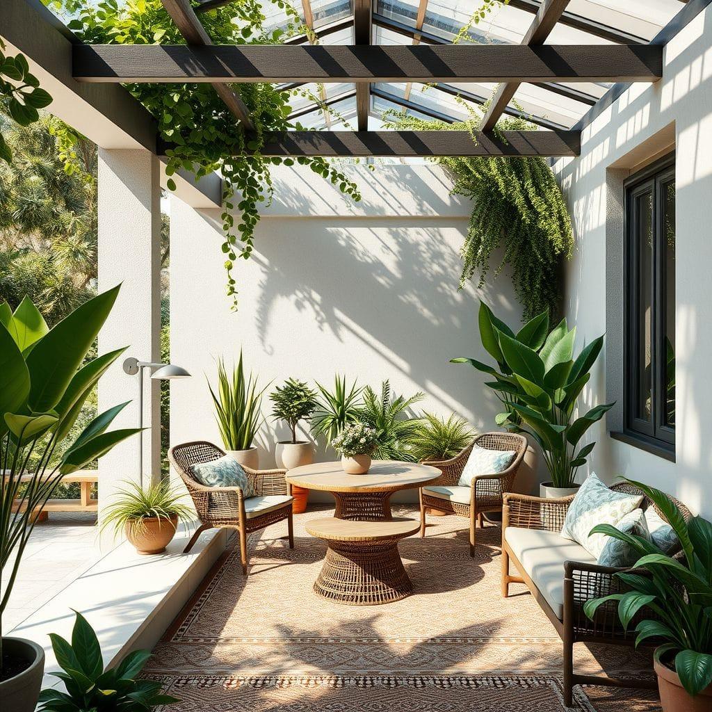 Biophilic outdoor patio - AI Generated