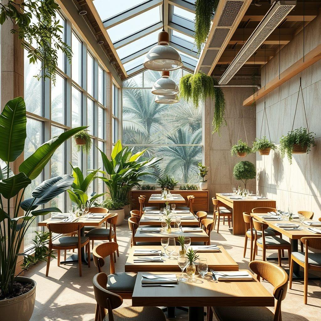 Biophilic restaurant - AI Generated