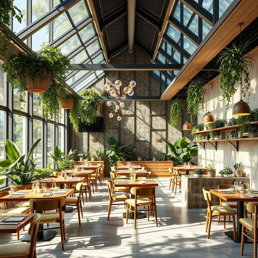Biophilic restaurant - AI Generated