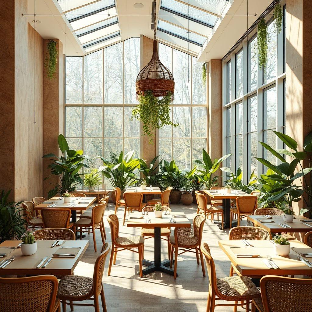 Biophilic restaurant - AI Generated
