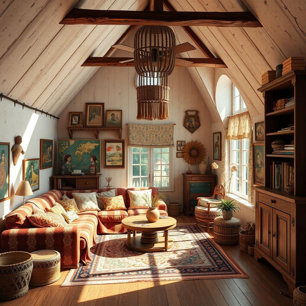 Bohemian attic - AI Generated