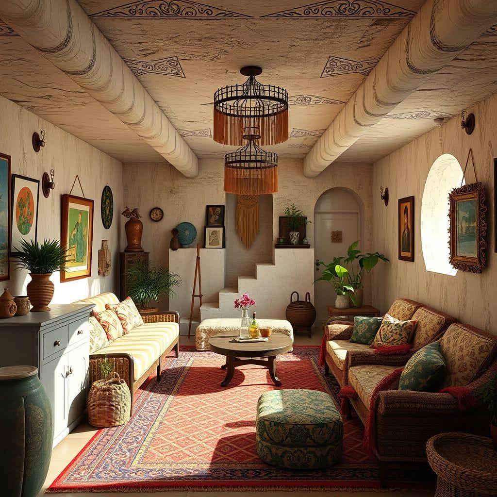 Bohemian basement - AI Generated
