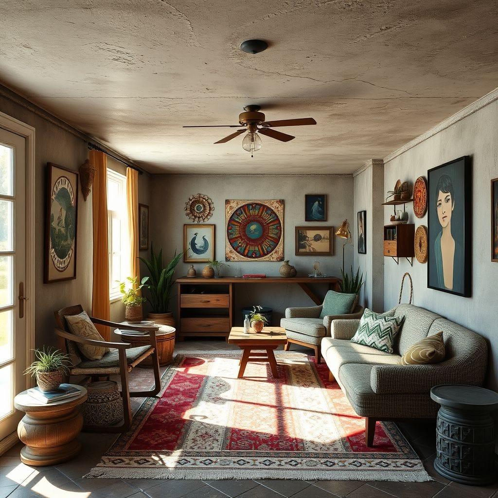 Bohemian basement - AI Generated