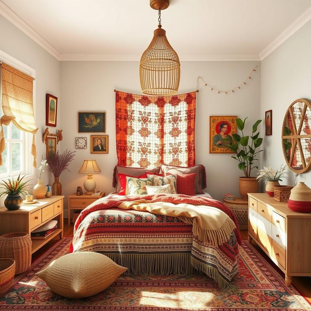 Bohemian bedroom - AI Generated
