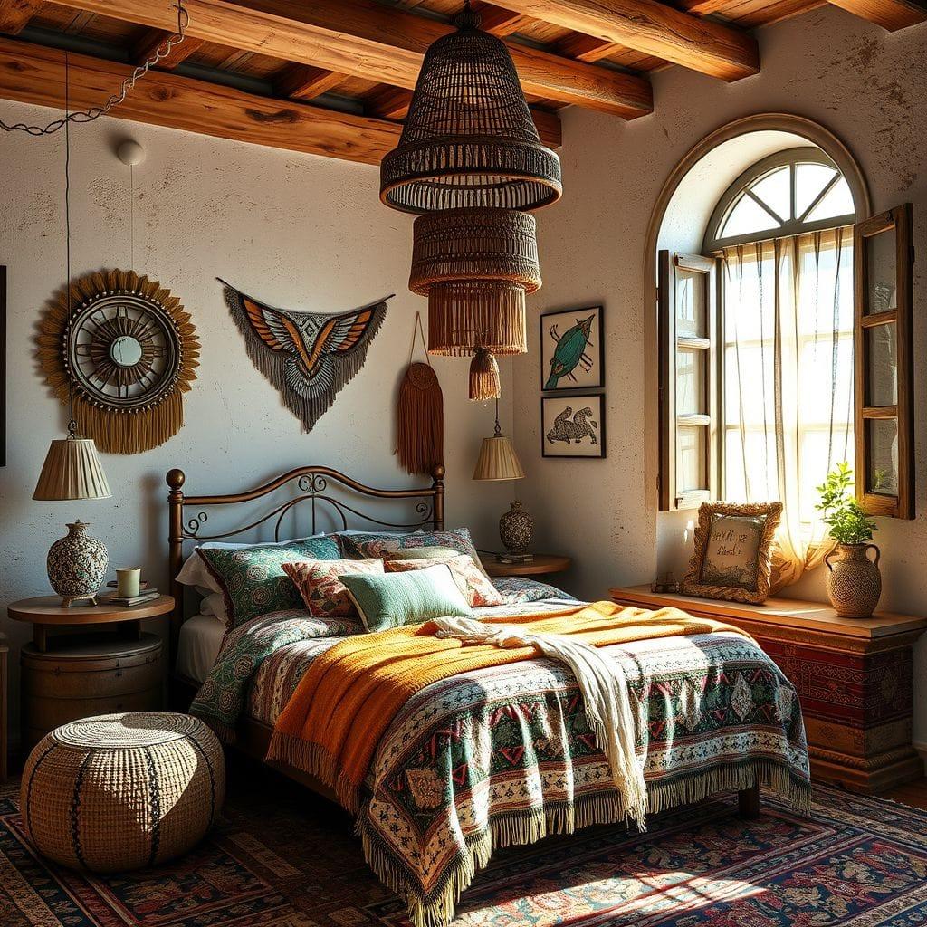 Bohemian bedroom - AI Generated