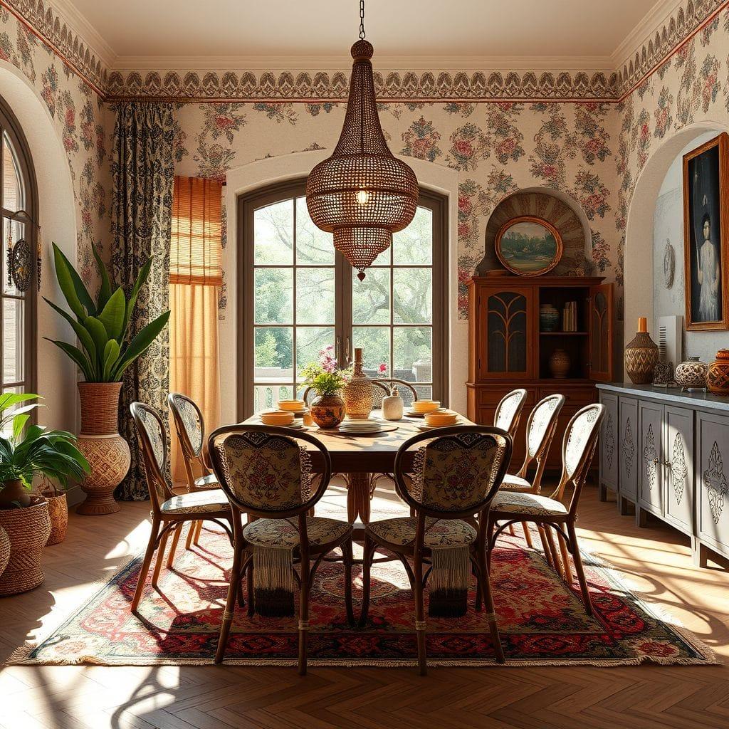 Bohemian dining room - AI Generated