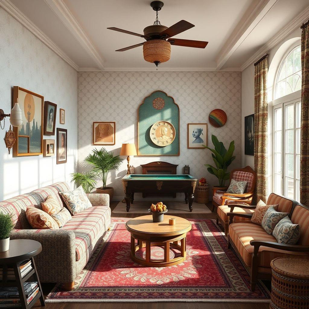 Bohemian game room - AI Generated