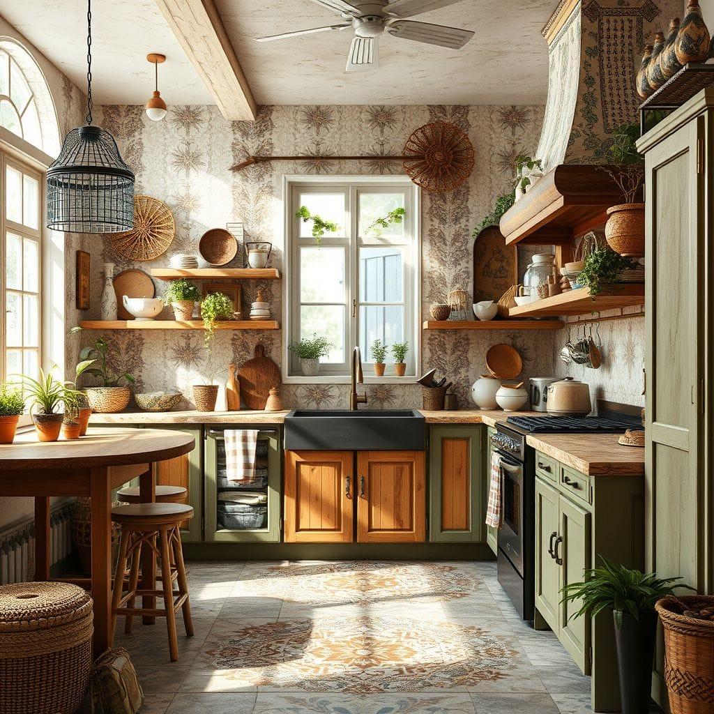 Bohemian kitchen - AI Generated