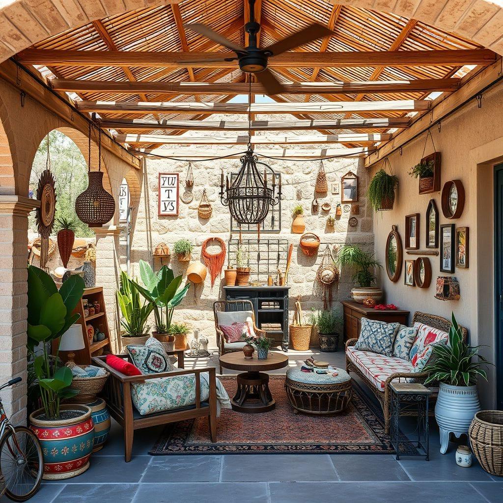 Bohemian outdoor garage - AI Generated