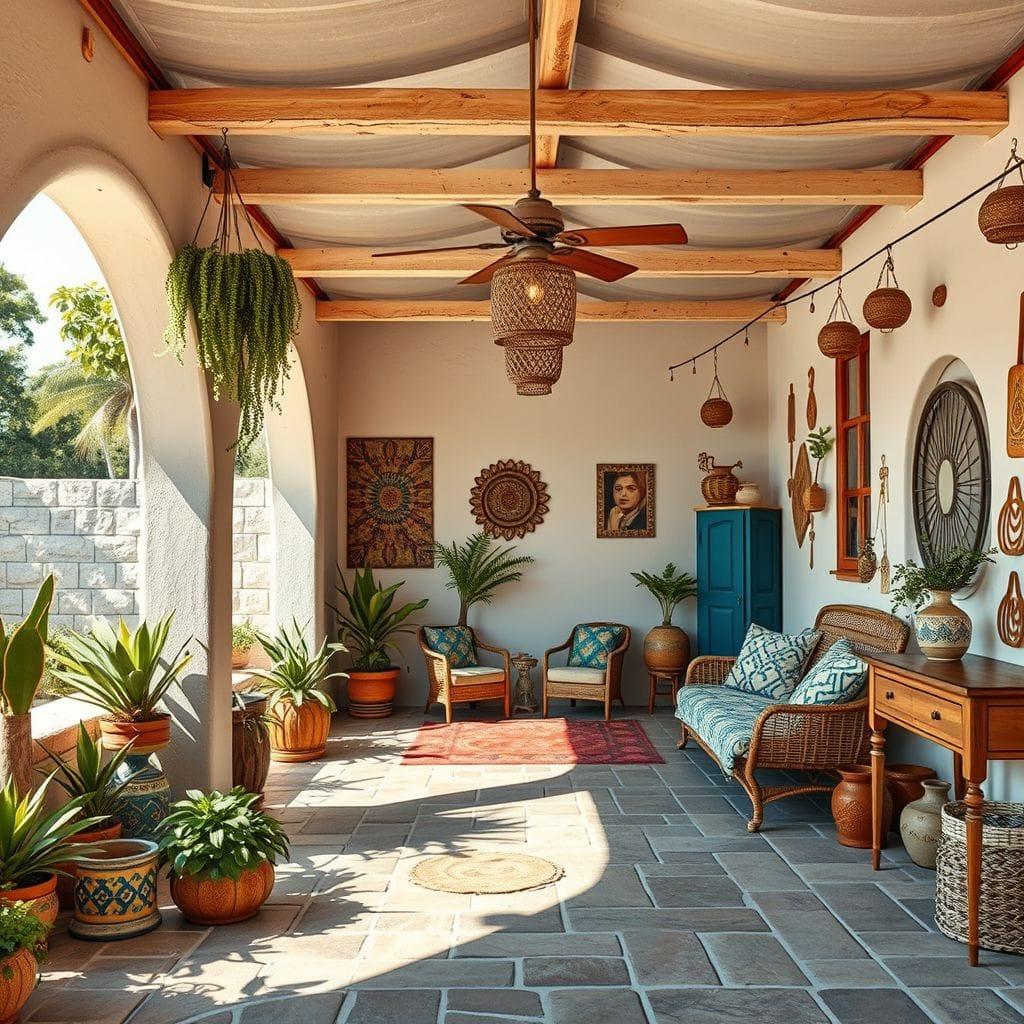Bohemian outdoor garage - AI Generated