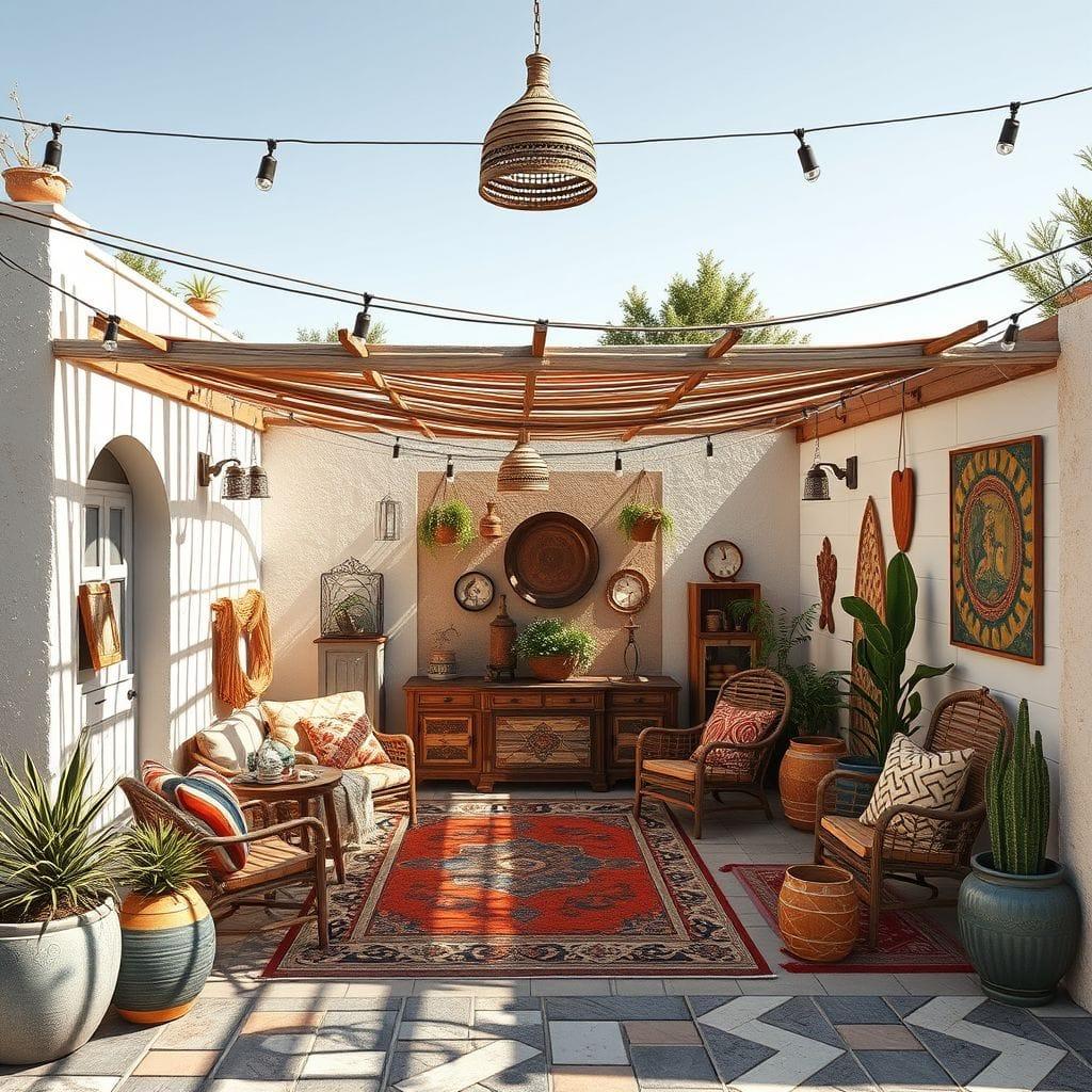 Bohemian outdoor garage - AI Generated