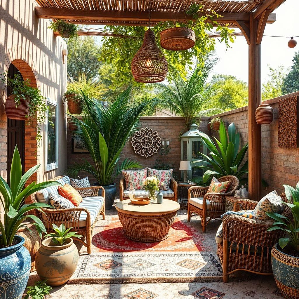 Bohemian outdoor garden - AI Generated
