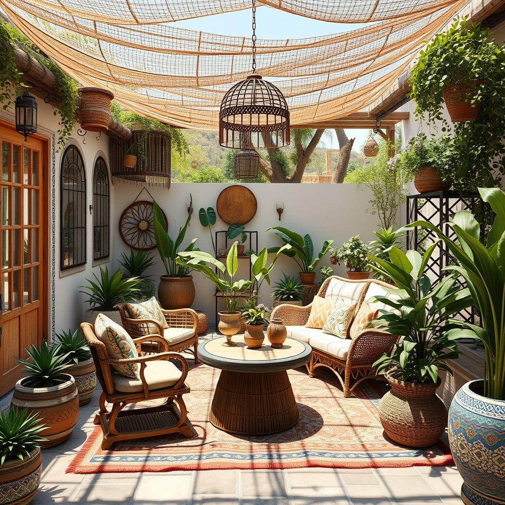 Bohemian outdoor garden - AI Generated