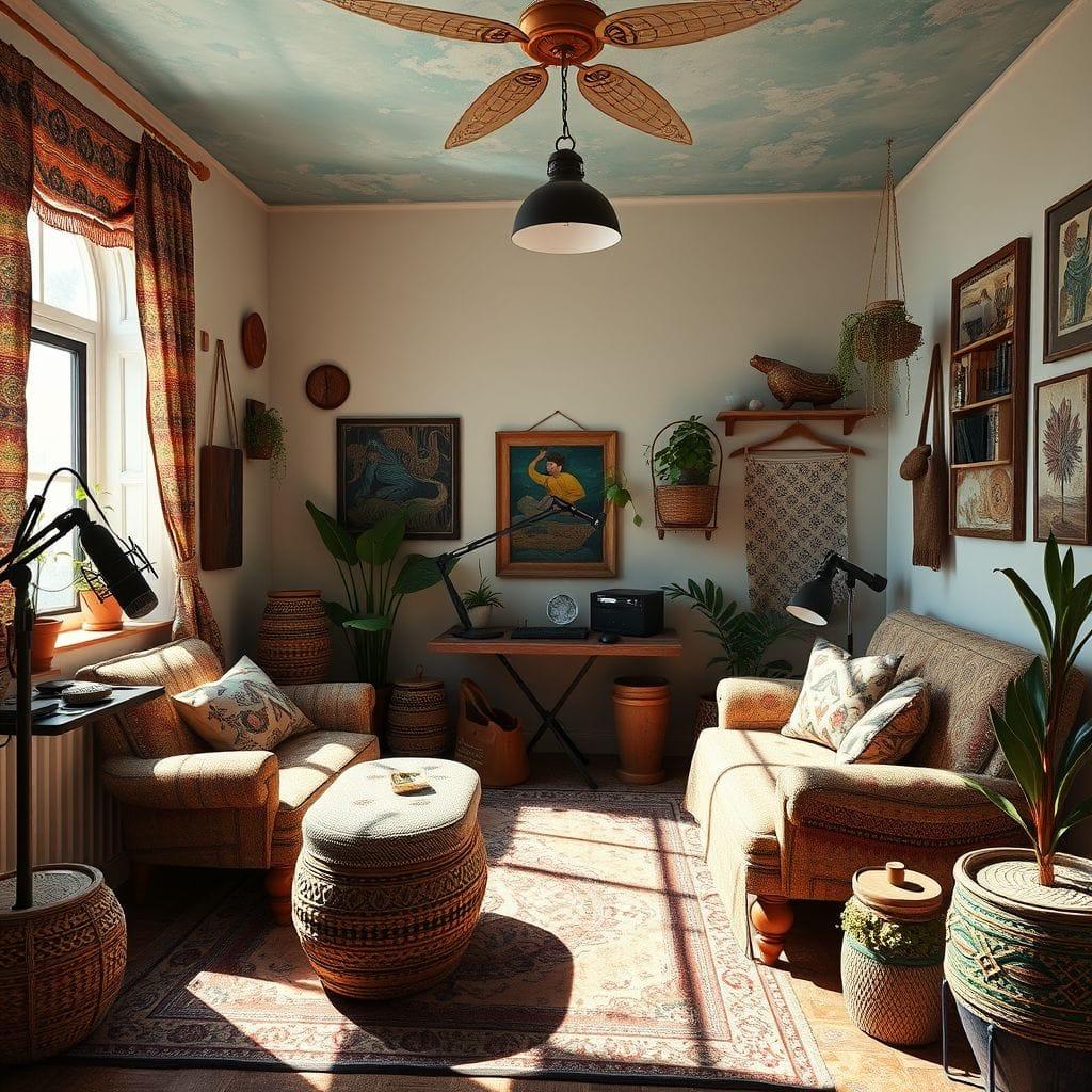 Bohemian podcast studio - AI Generated