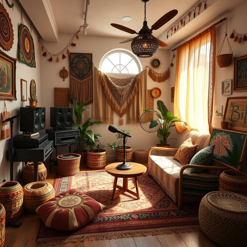 Bohemian podcast studio - AI Generated
