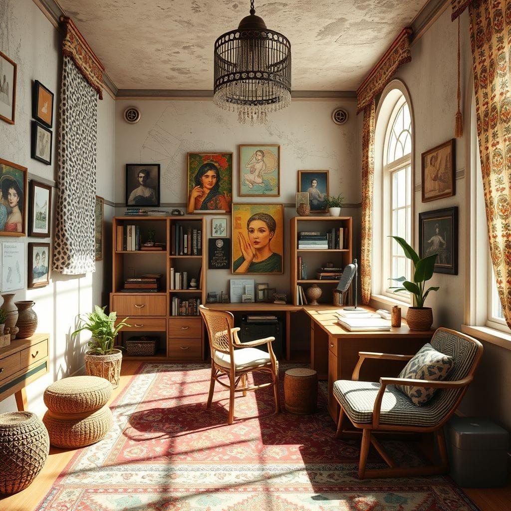 Bohemian study room - AI Generated
