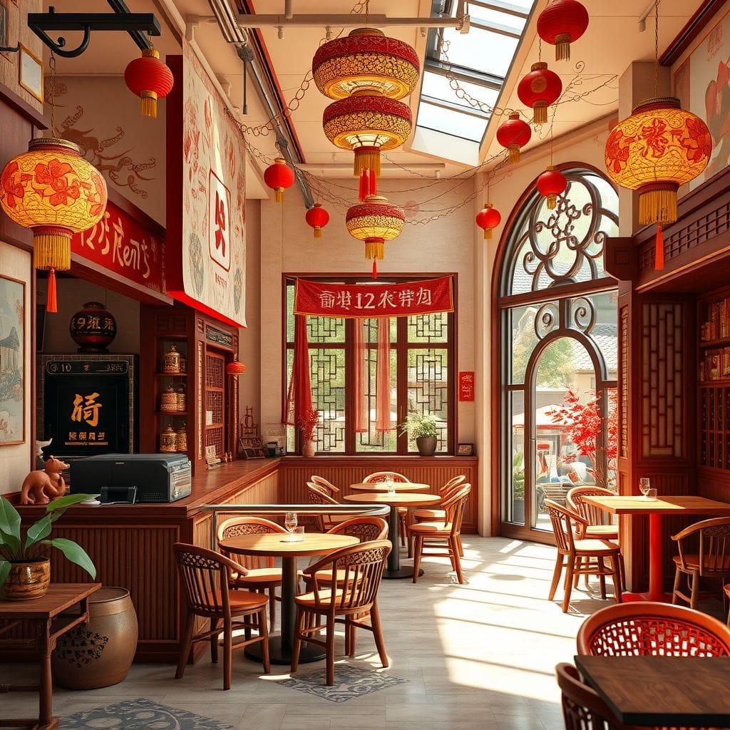 Chinese New Year coffee shop - AI Generated
