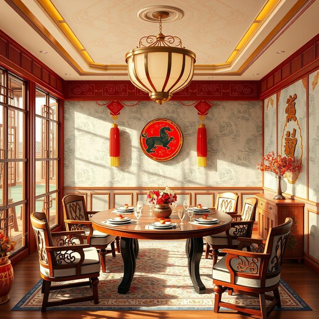 Chinese New Year dining room - AI Generated