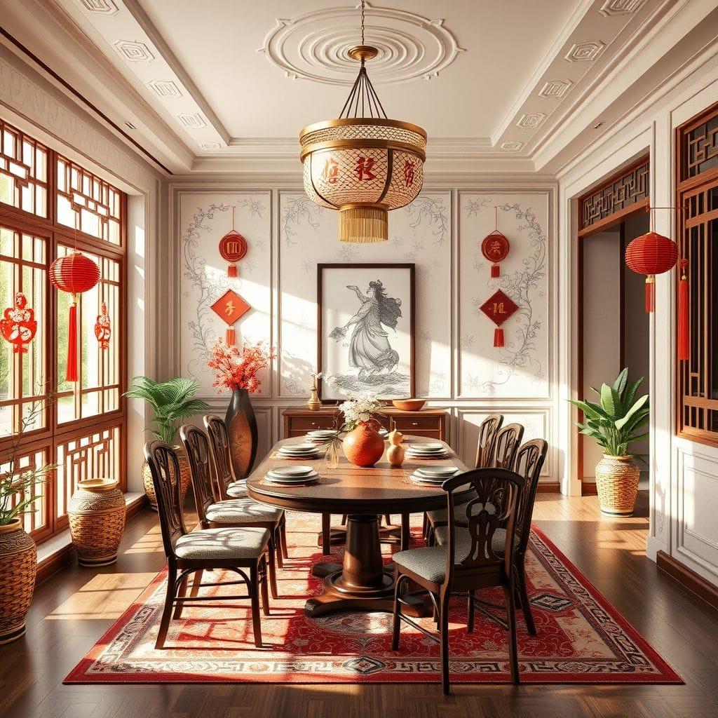 Chinese New Year dining room - AI Generated