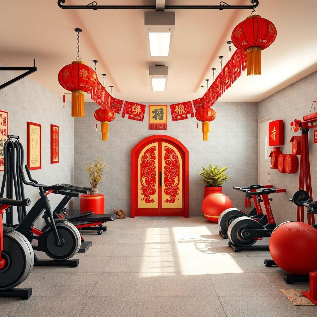 Chinese New Year garage gym - AI Generated