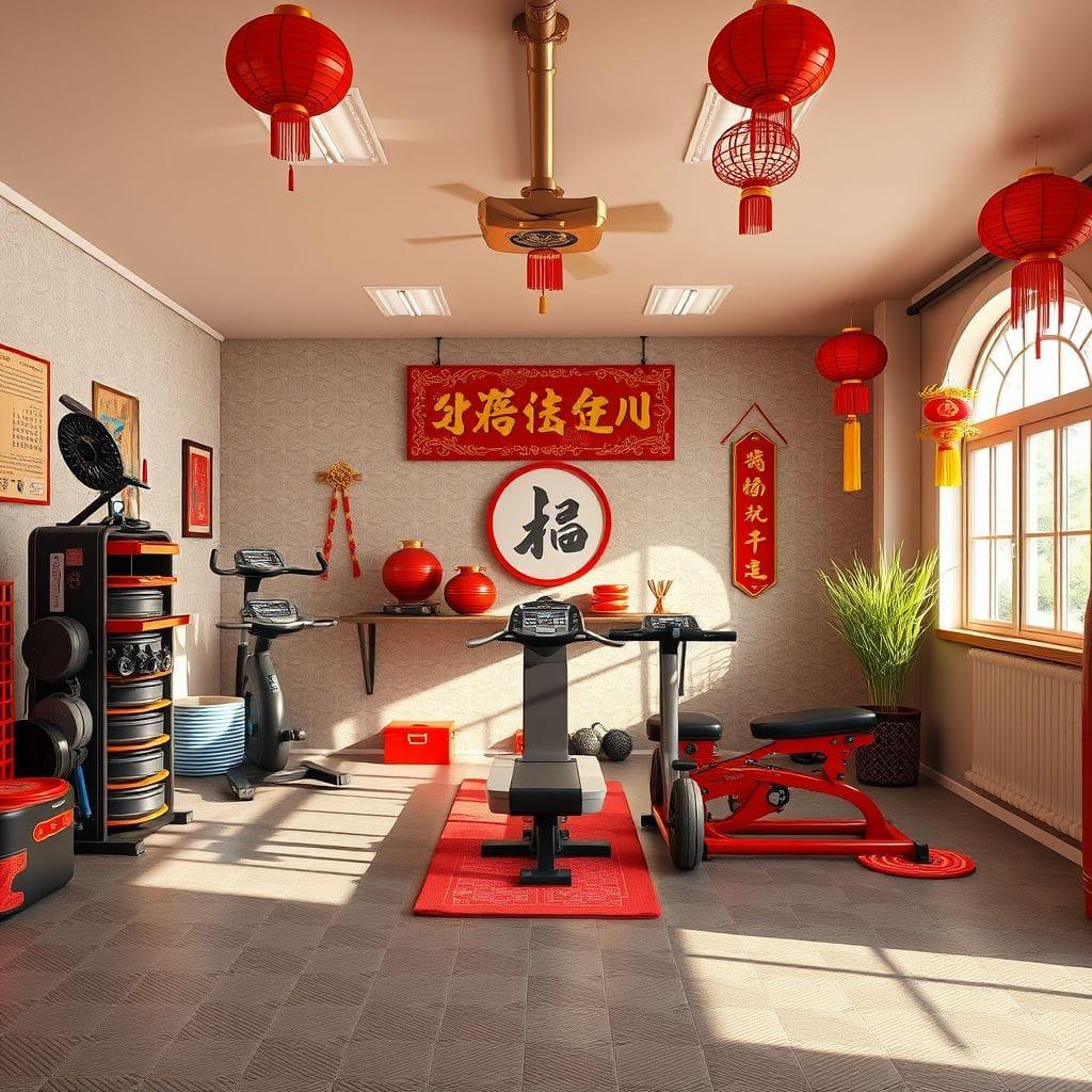 Chinese New Year garage gym - AI Generated