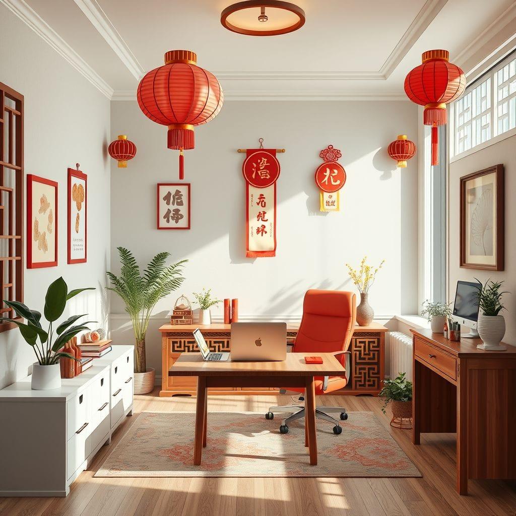 Chinese New Year home office - AI Generated