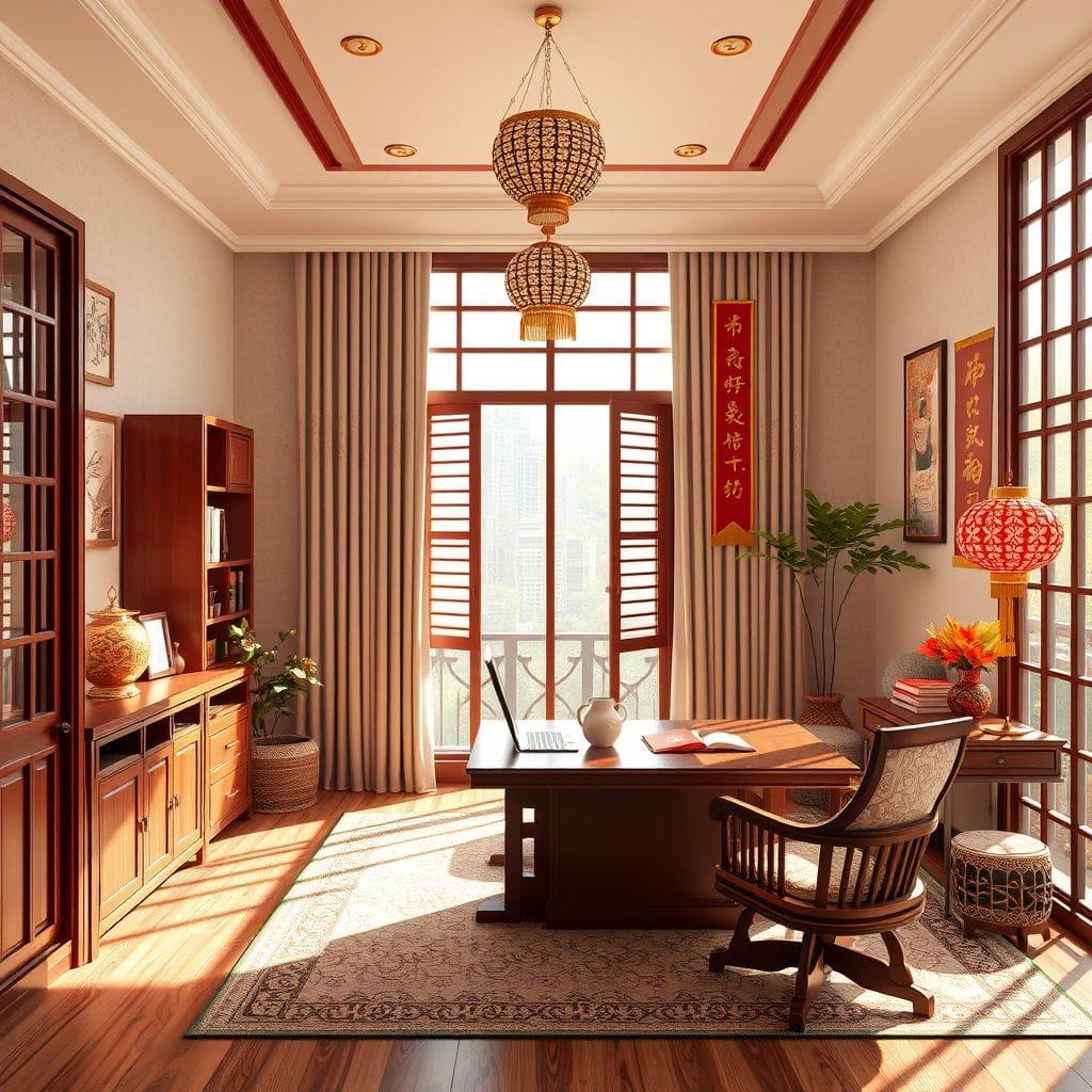 Chinese New Year home office - AI Generated