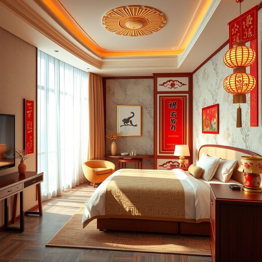 Chinese New Year hotel room - AI Generated