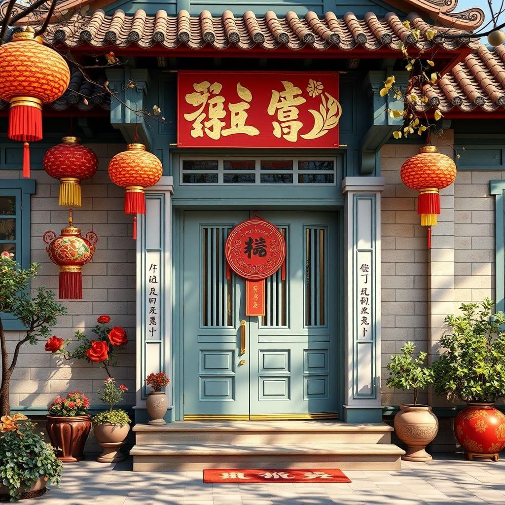 Chinese New Year house exterior - AI Generated
