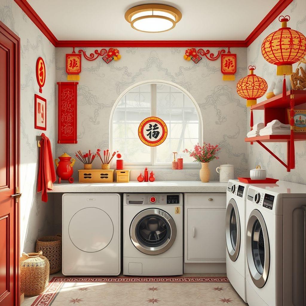 Chinese New Year laundry room - AI Generated