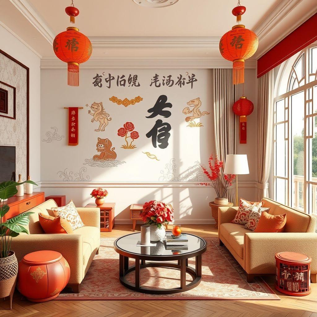 Chinese New Year living room - AI Generated