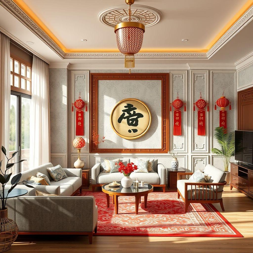 Chinese New Year living room - AI Generated
