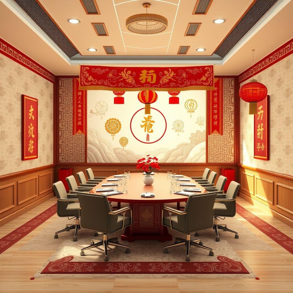 Chinese New Year meeting room - AI Generated