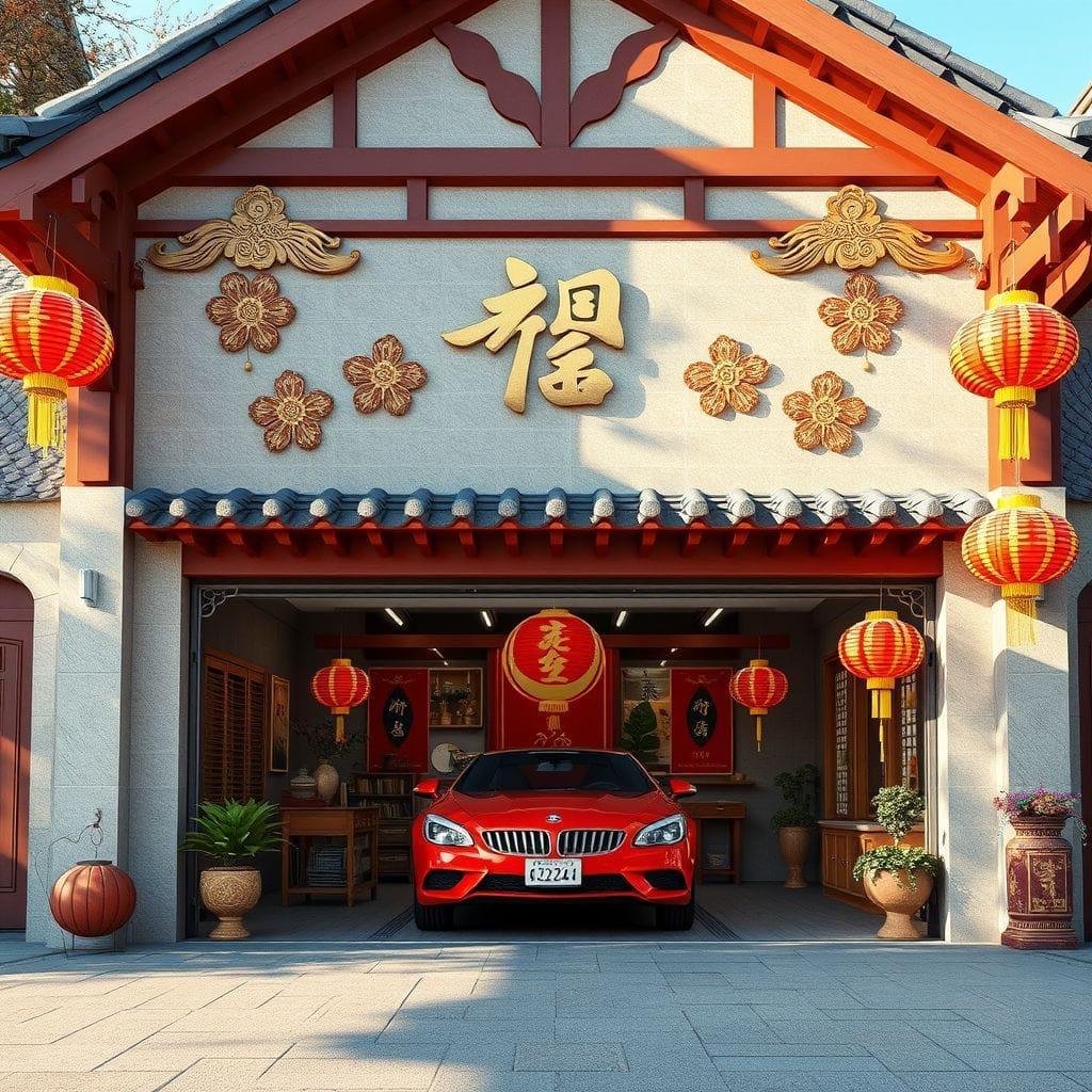 Chinese New Year outdoor garage - AI Generated
