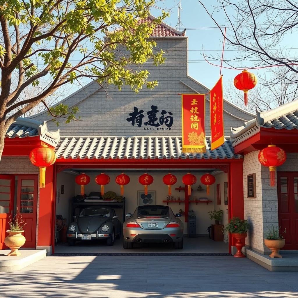 Chinese New Year outdoor garage - AI Generated