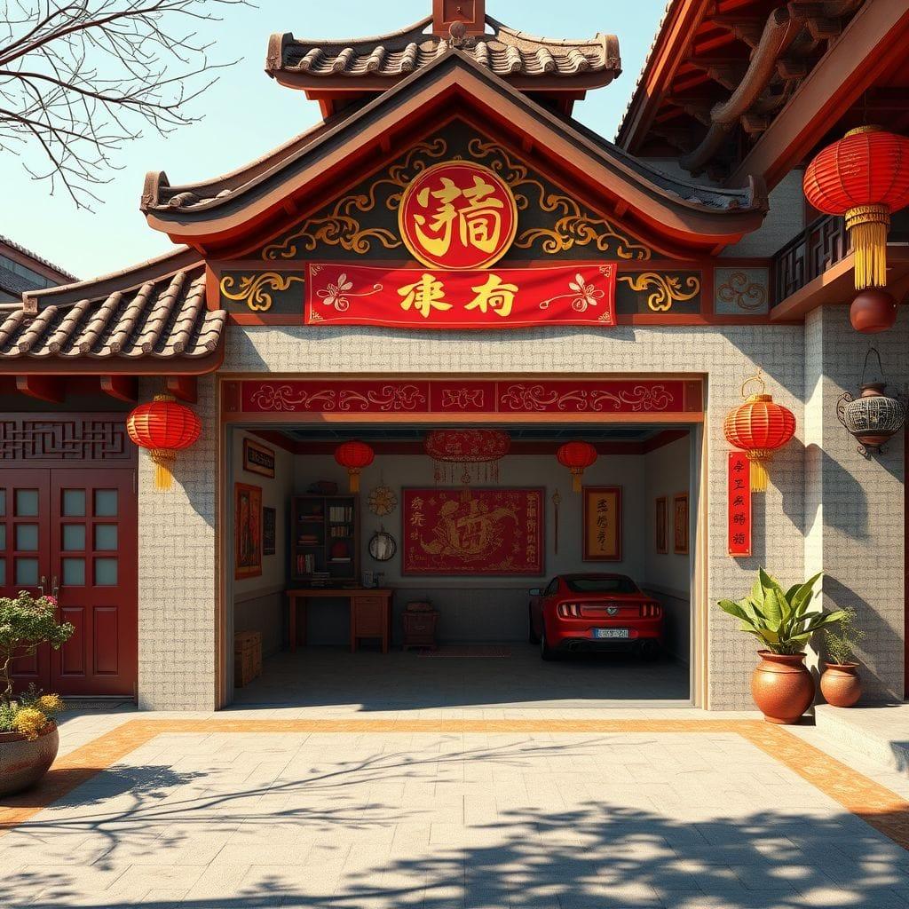 Chinese New Year outdoor garage - AI Generated