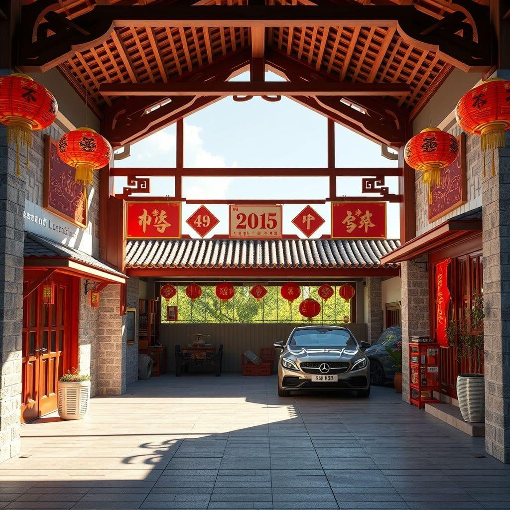 Chinese New Year outdoor garage - AI Generated