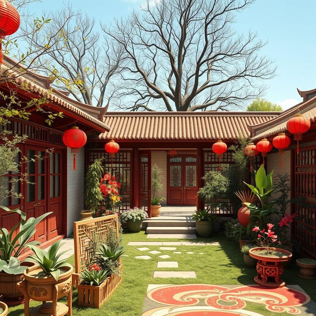 Chinese New Year outdoor garden - AI Generated