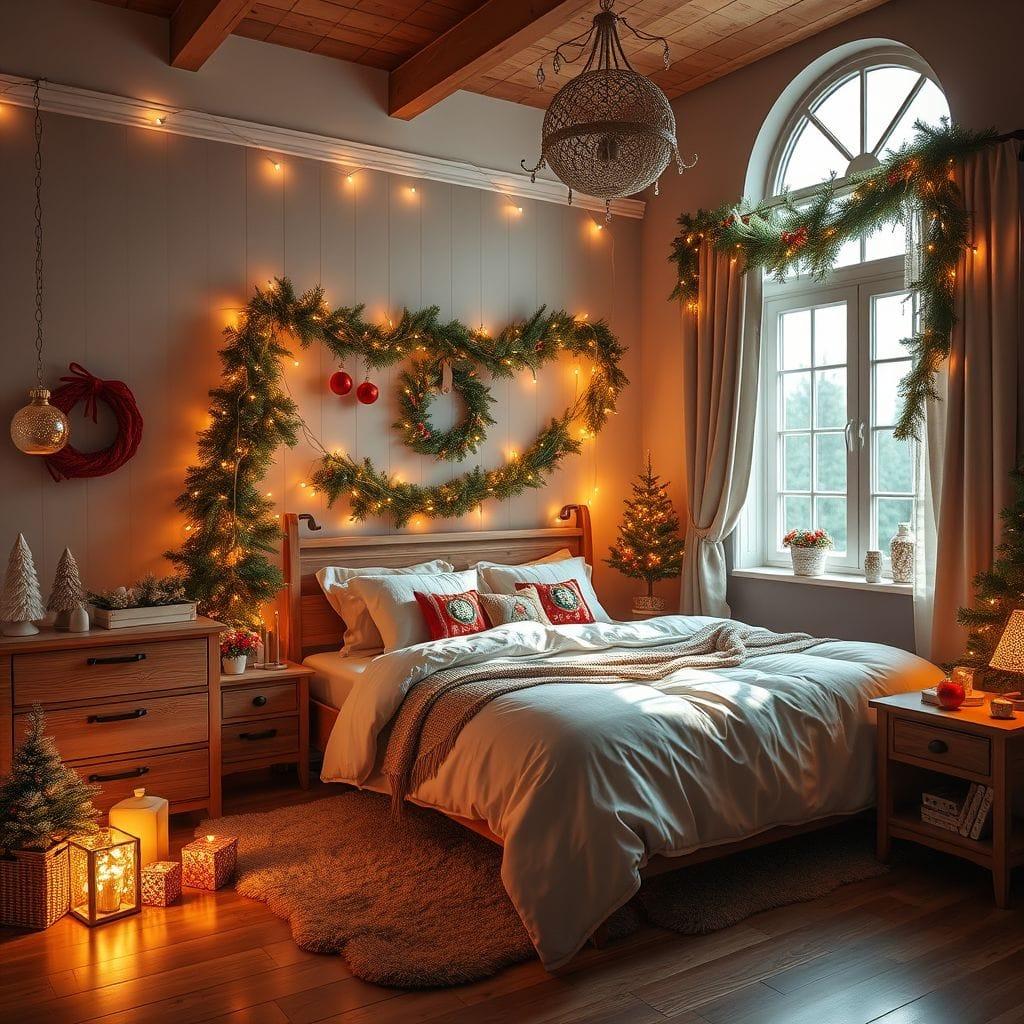 Christmas bedroom - AI Generated