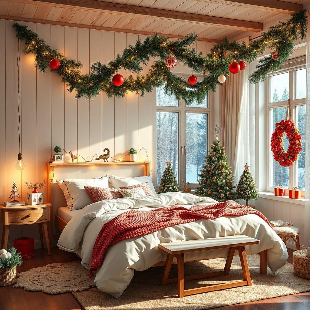 Christmas bedroom - AI Generated