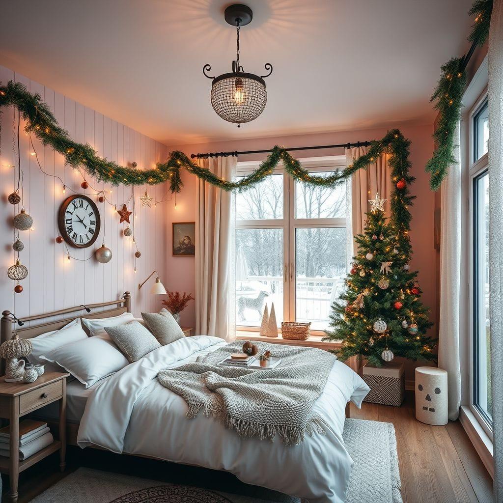 Christmas bedroom - AI Generated