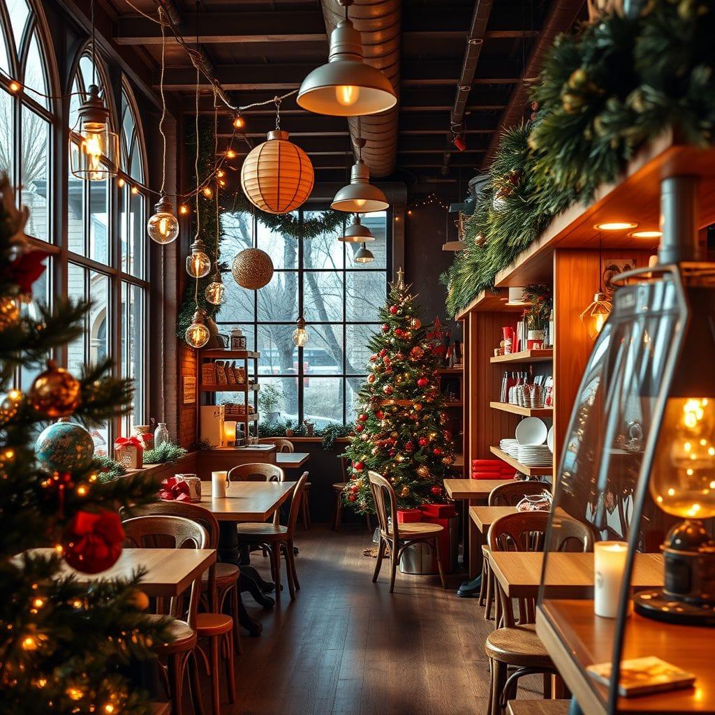 Christmas coffee shop - AI Generated