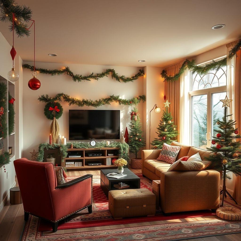 Christmas entertainment room - AI Generated