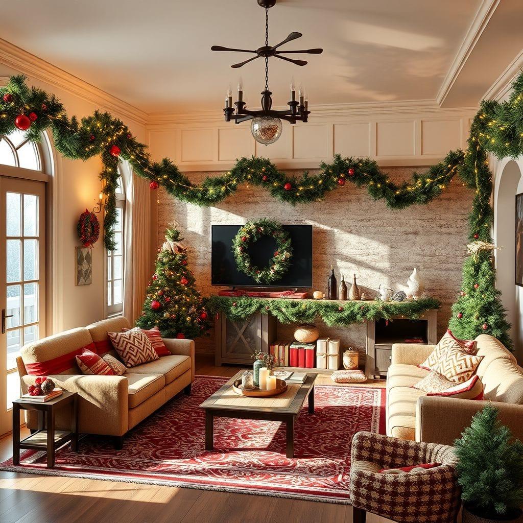 Christmas entertainment room - AI Generated