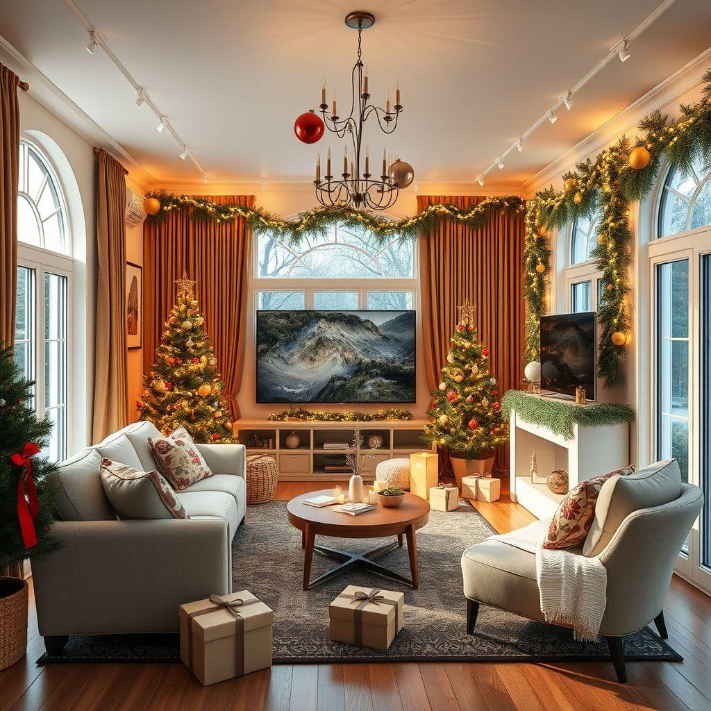 Christmas entertainment room - AI Generated